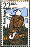 WB Postage Stamp Pin Bald Eagle